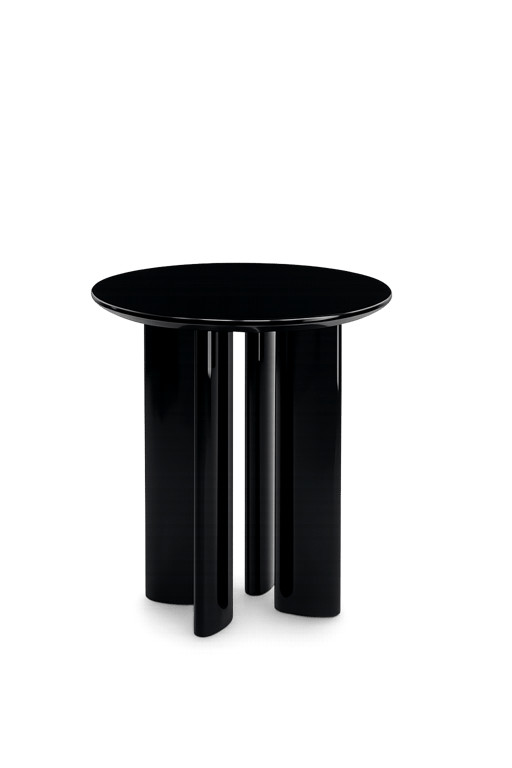 Table basse ronde "Carlotta" en bois gris