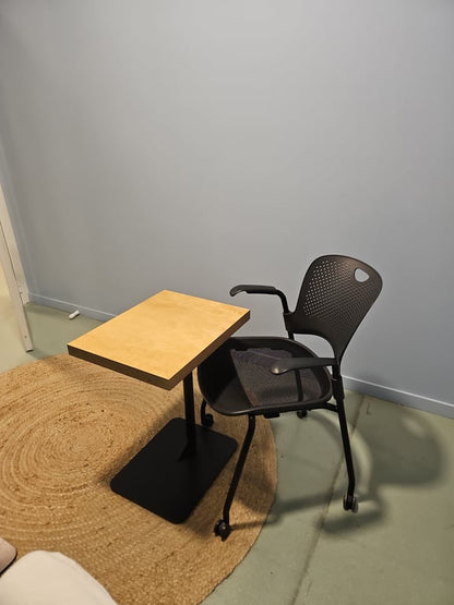 Table basse rectangulaire en bois massif et métal