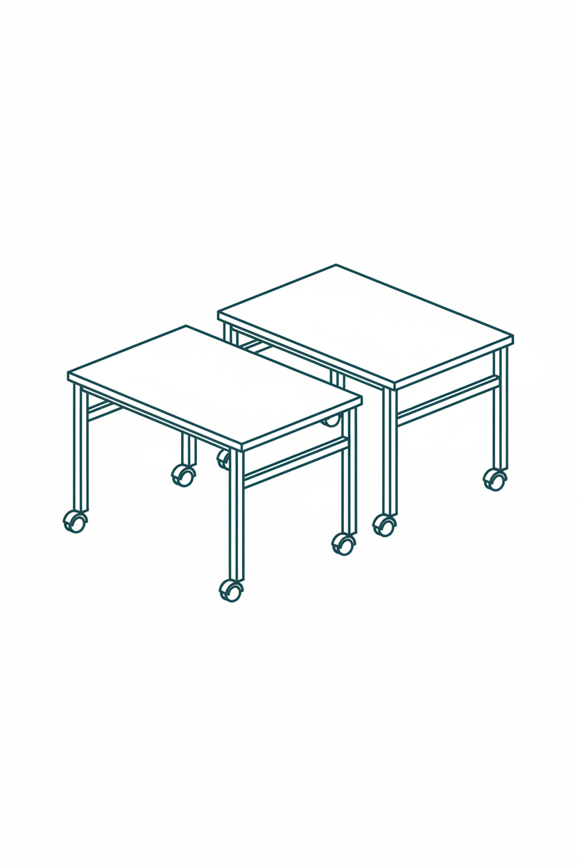 Tables polyvalentes ou à roulettes